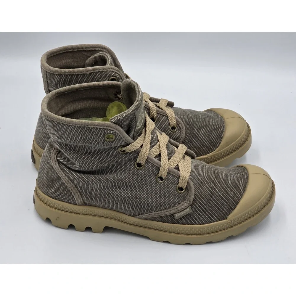 Palladium Women's‎ Pampa Hi Tan Brown Canvas Ankle Boots 5.5